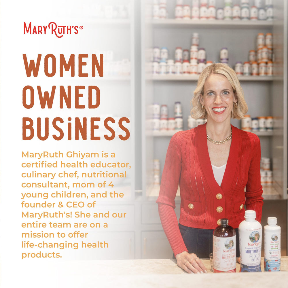 MaryRuths ingredient list featuring biotin selenium vitamin D3 E hyaluronic acid.