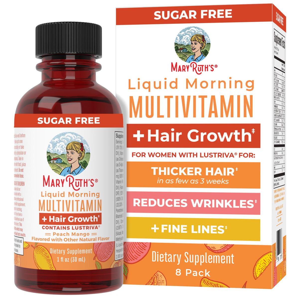 MaryRuth's liquid multivitamin travel pack bottle pour for easy daily use