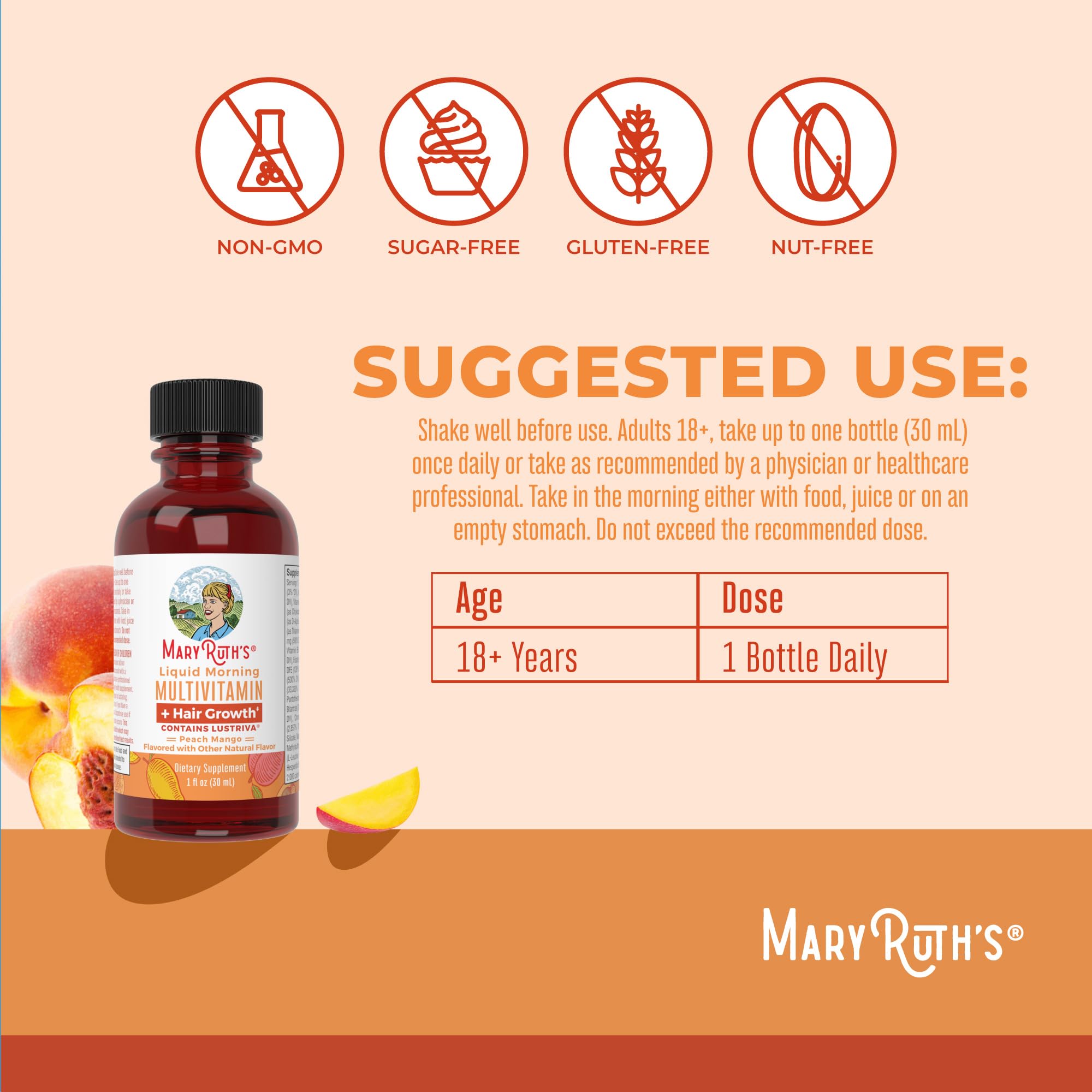 MaryRuth's label closeup showing vegan, dairy-free, gluten-free attributes