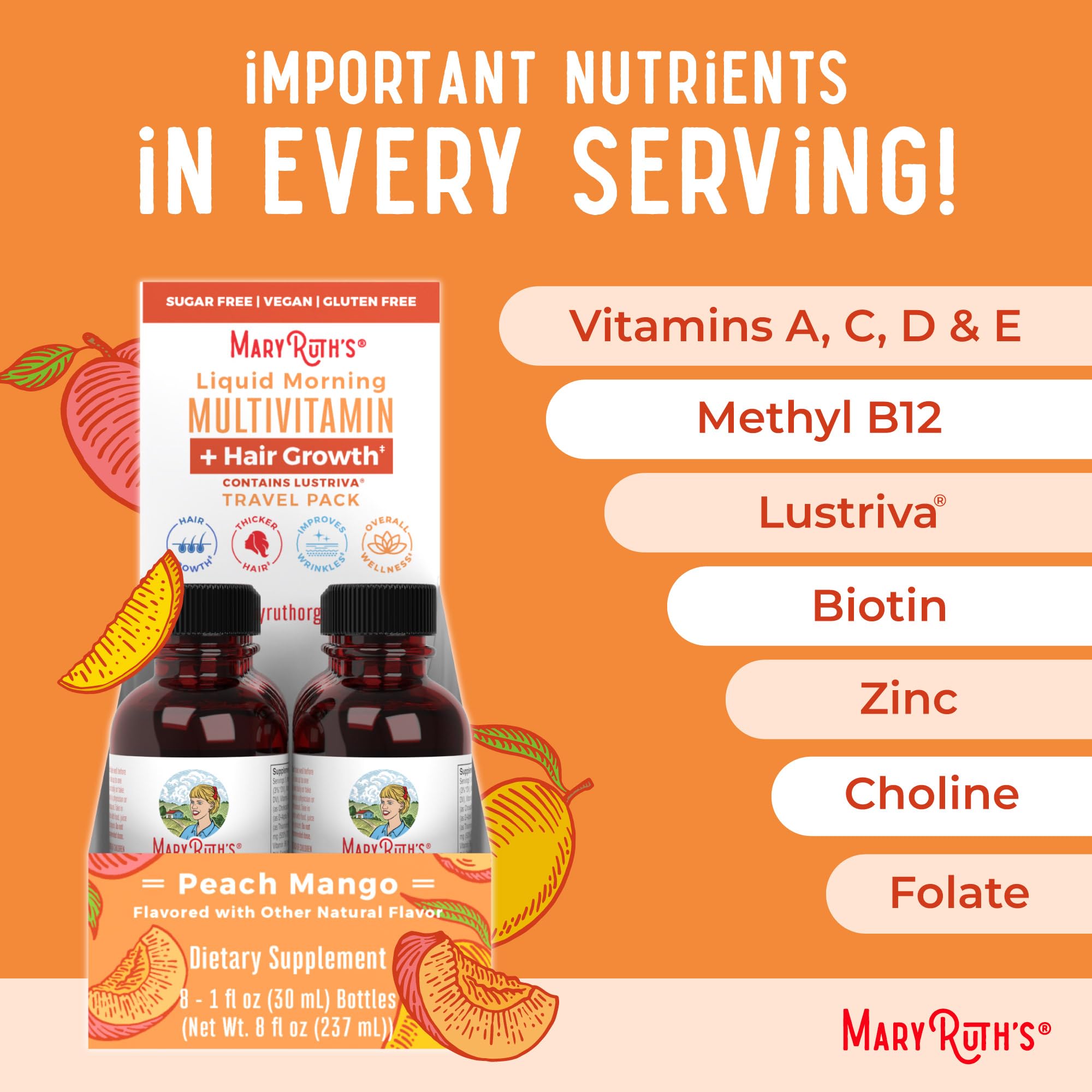 MaryRuth's nutrition panel shows vitamins at a glance