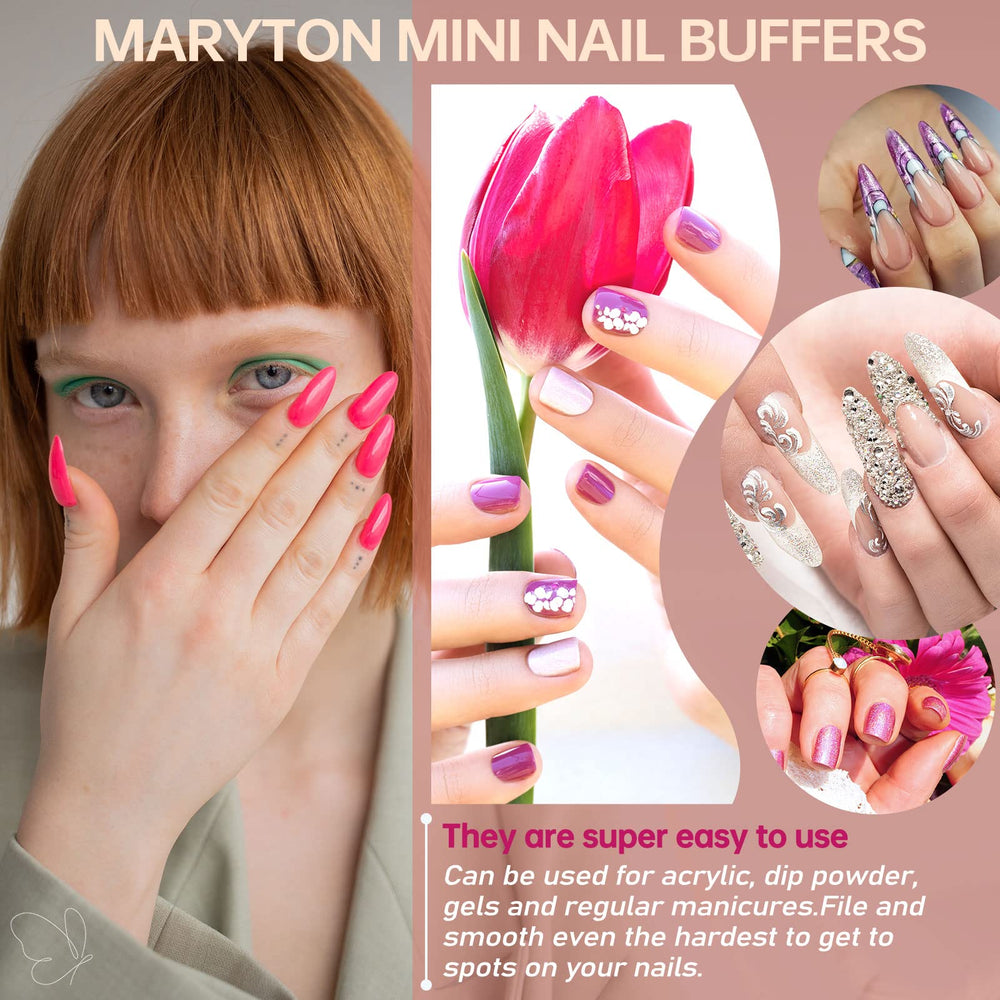 50-count Maryton buffers support hygiene and efficient nail prep sessions.