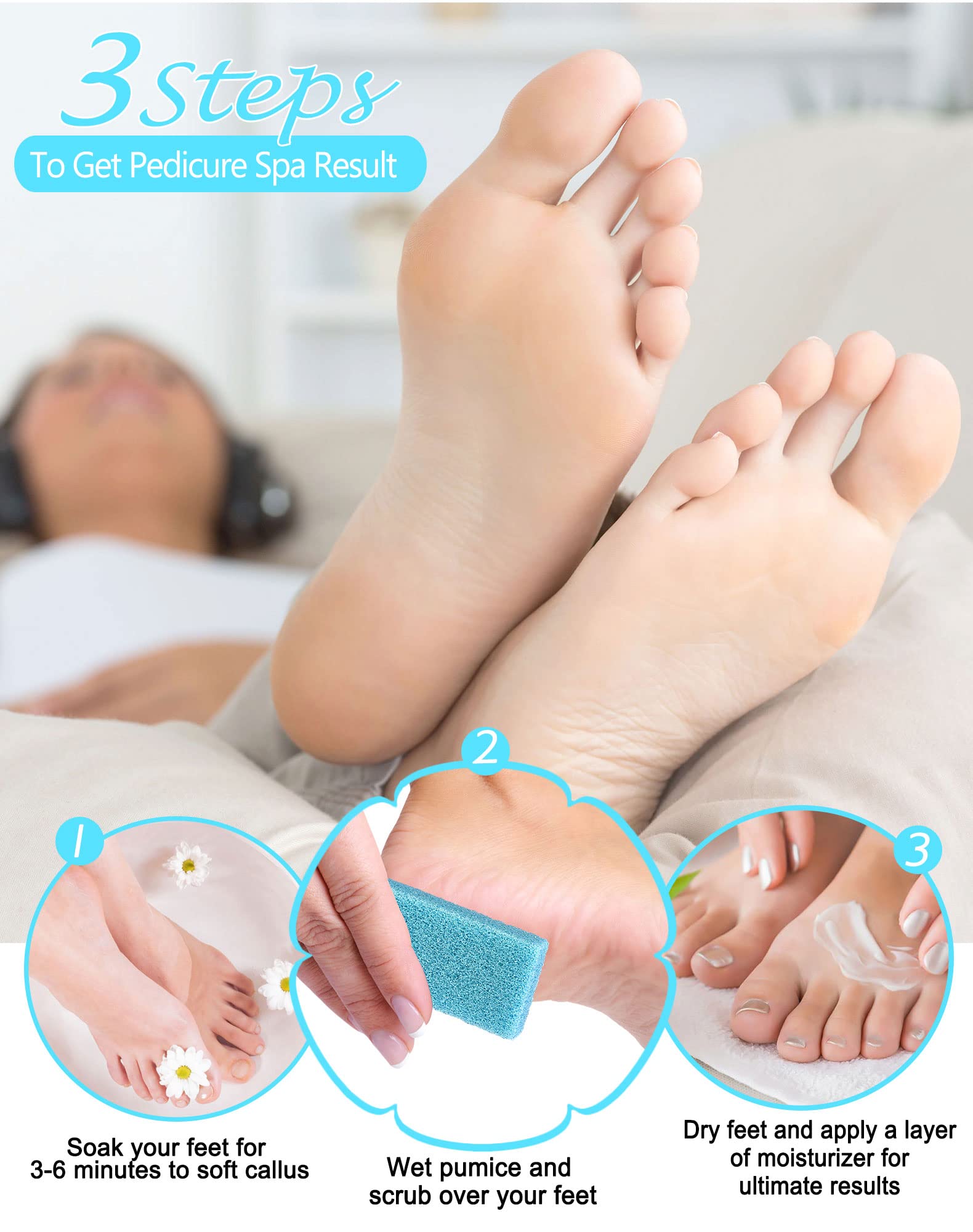 Maryton disposable pedicure scrubbers packaged box in product shot.