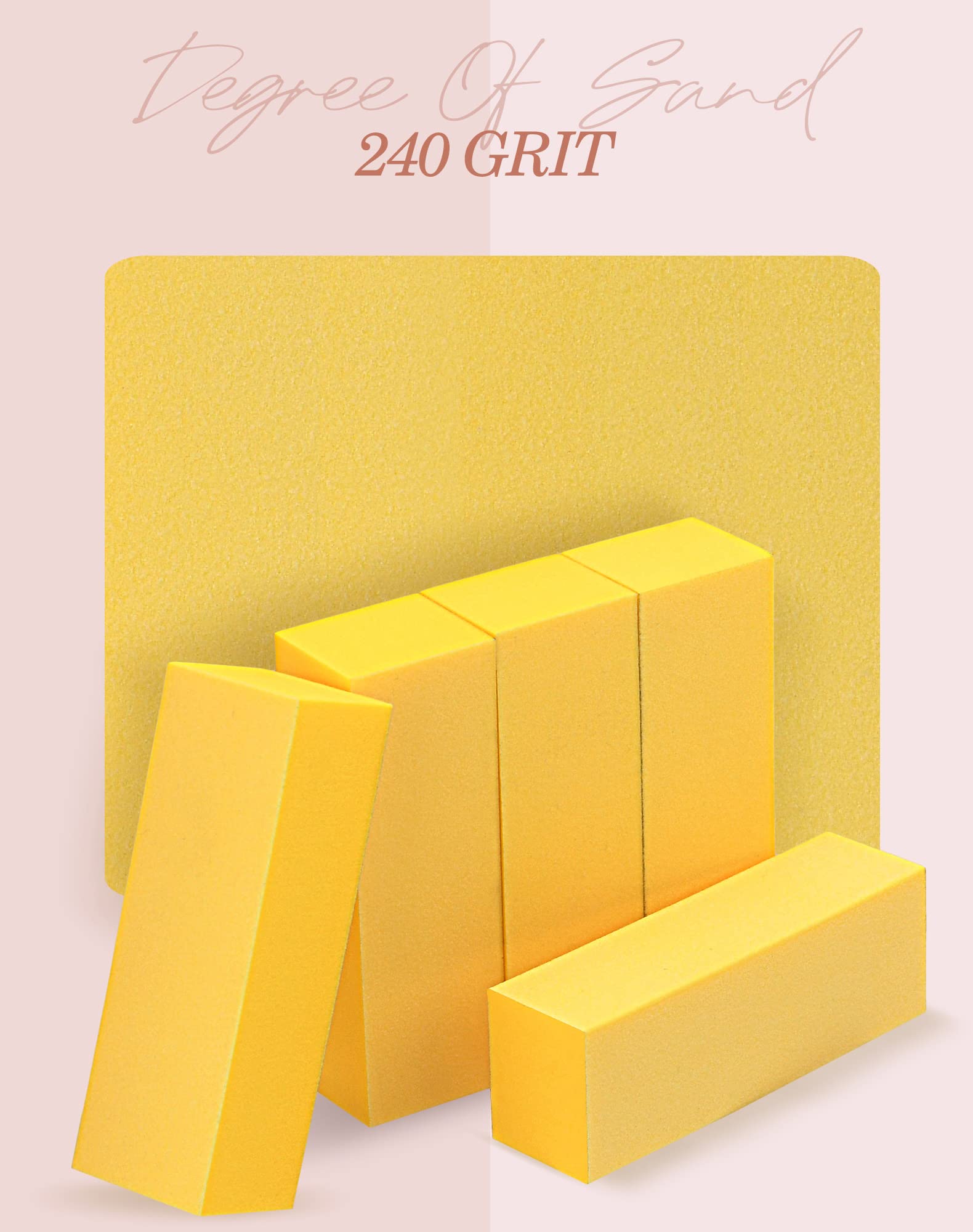 Maryton finishing block yellow 5 count smooths nails prior to gel polish