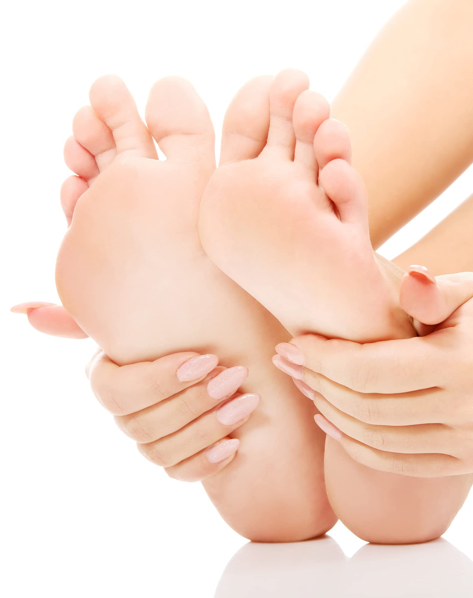 Maryton foot care routine image featuring natural lava exfoliation.