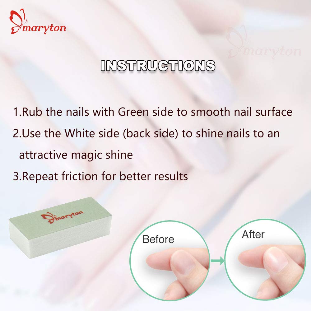 Maryton home-nail-care buffer blocks allow shiny nails without polish at home.