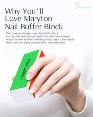 MARYTON buffer block demonstrating nail file and smooth sides for nail prep