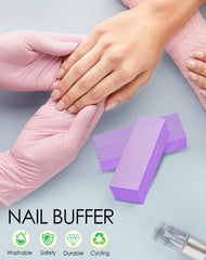 Maryton nail buffer block close-up 100/180 grit for smoothing acrylics.