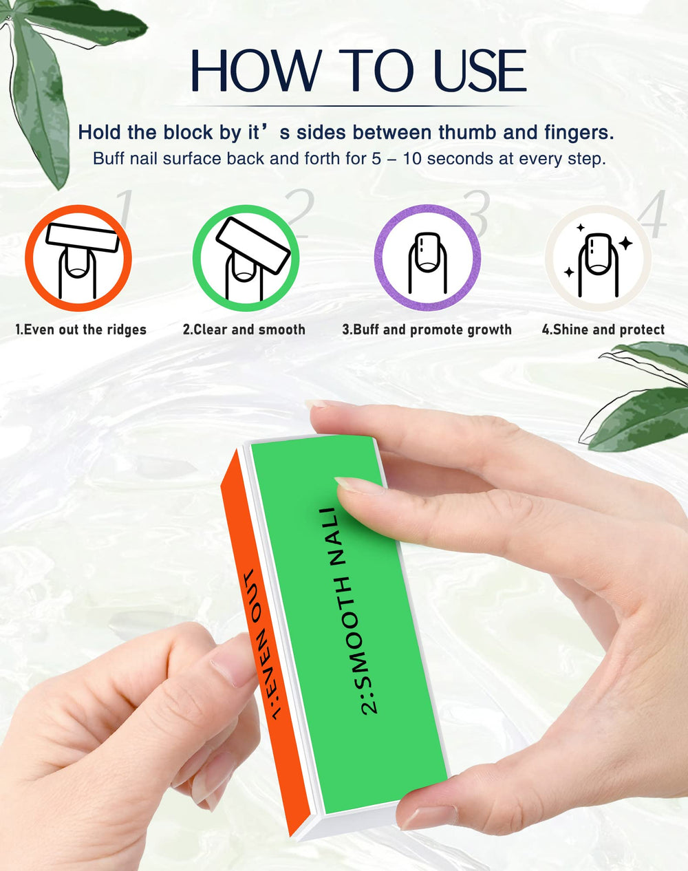 MARYTON buffer block for natural nail care routine without chemicals