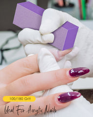 Maryton buffer block on natural nail preps for polish adhesion.