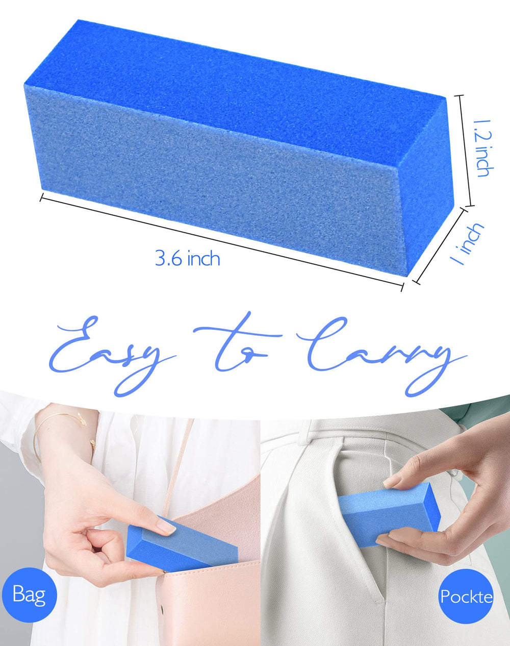 Maryton blue buffer blocks for at-home manicure durability and washability.