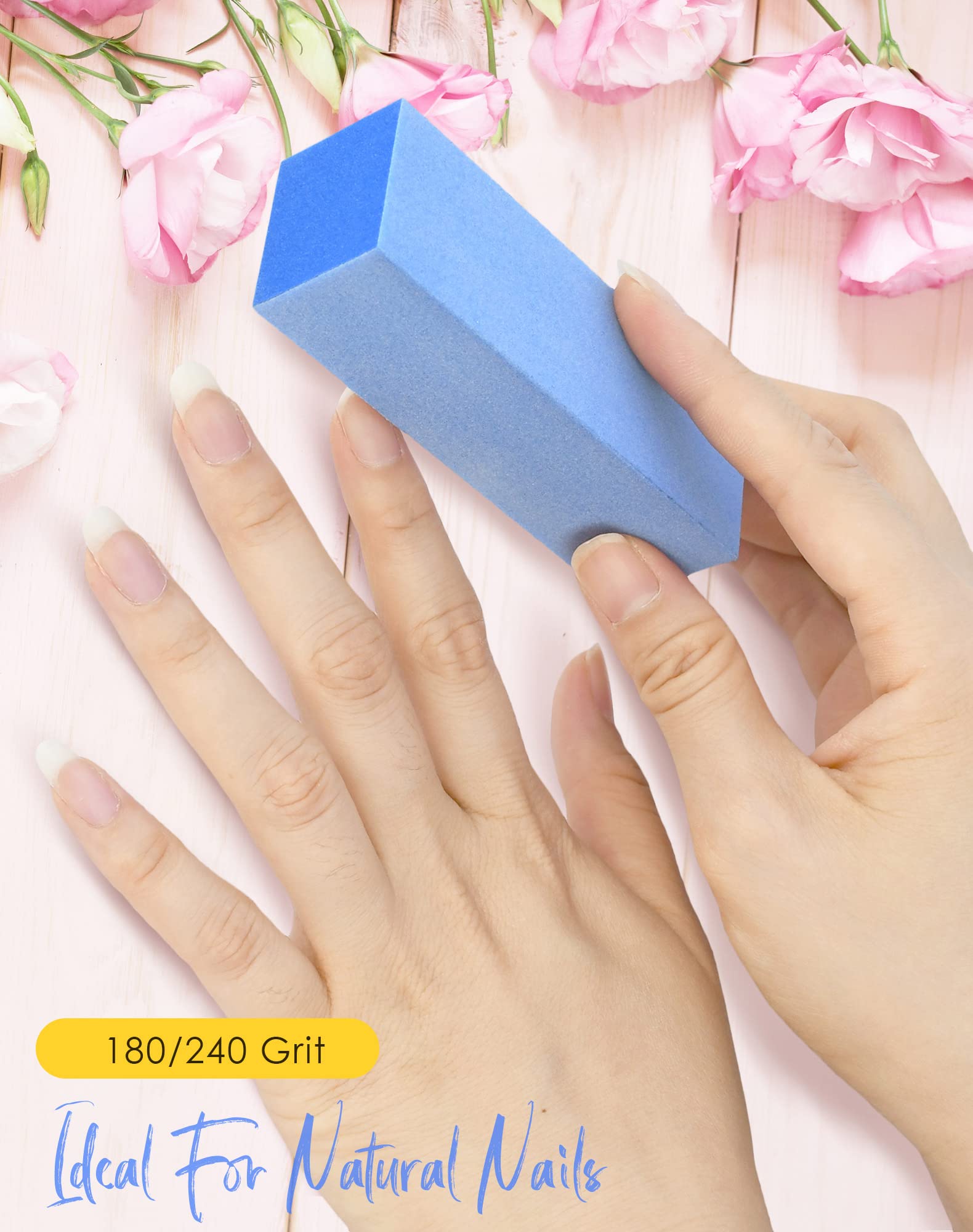 Maryton blue buffer blocks used in professional salons.