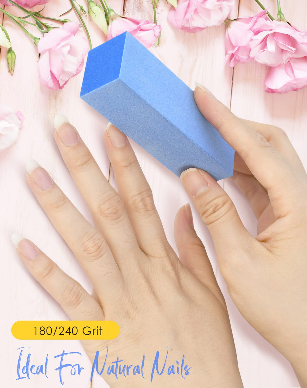 Maryton blue buffer blocks used in professional salons.
