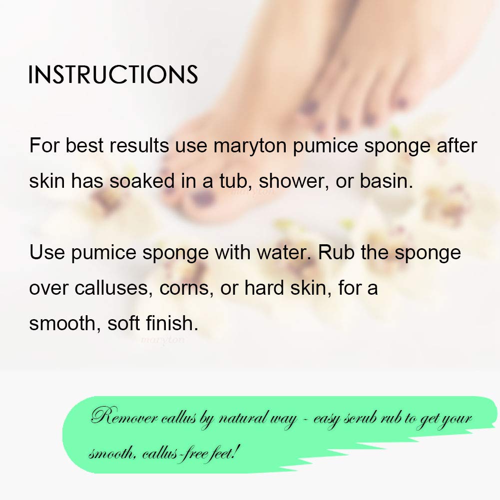 Maryton Pumice Sponge works on hands and elbows to soften dry skin.