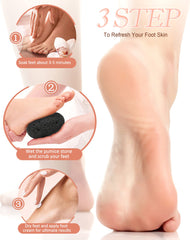 Maryton pumice stone softens dry skin on elbows and heels.