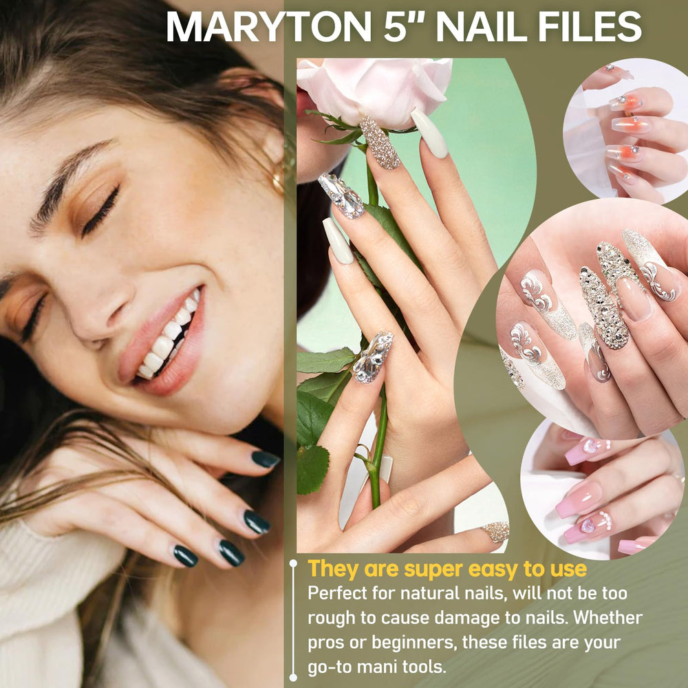 Maryton wood-core emery nails files blend natural wood core with premium sandpaper.