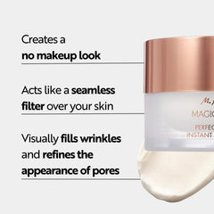 M. Asam Magic Care Perfect Teint texture swatch shows silky finish and even coverage.