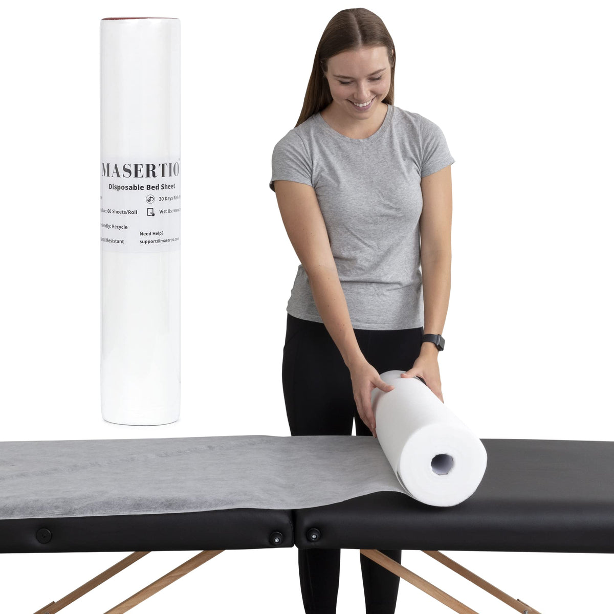 MASERTIO disposable bed cover roll for hygienic spa sessions