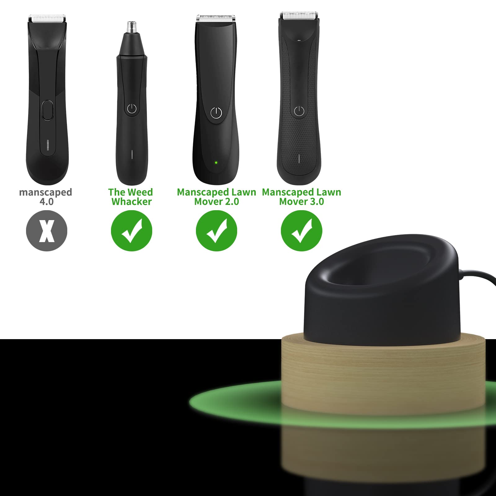 Masinvi AC adapter for MANSCAPED keeps your trimmer charged.
