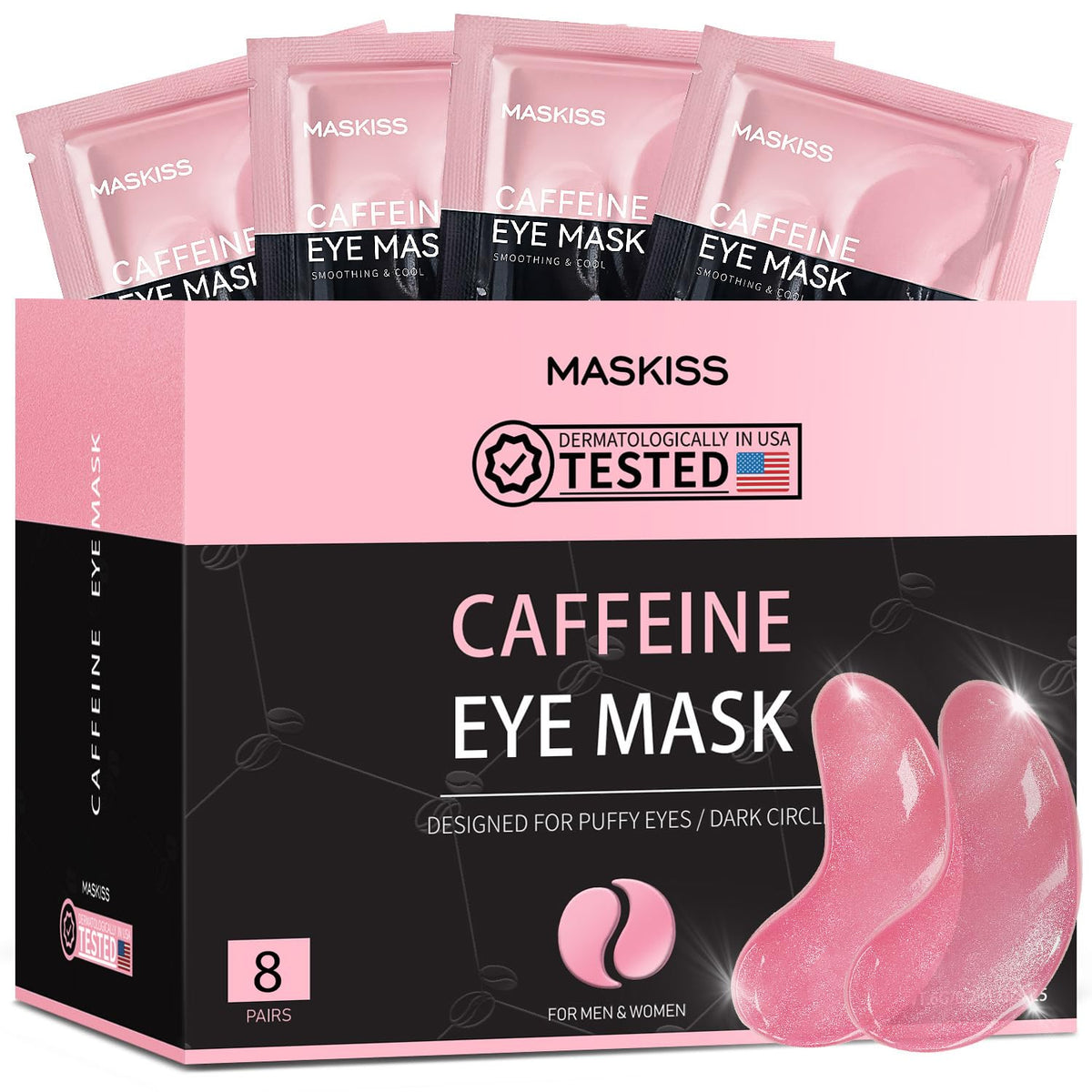 Maskiss parches ojos cafeina, 8 pares, pensado para despertar la mirada.
