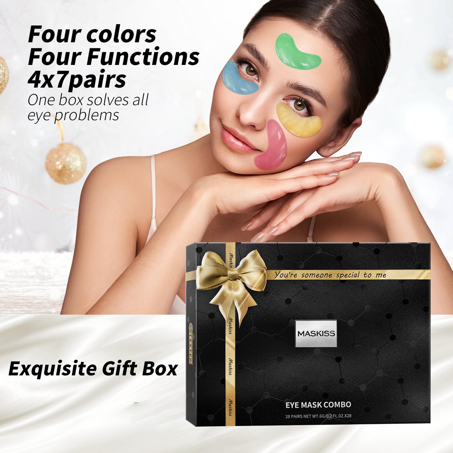 Maskiss parches ojos empaque individual, frescura y higiene para regalar