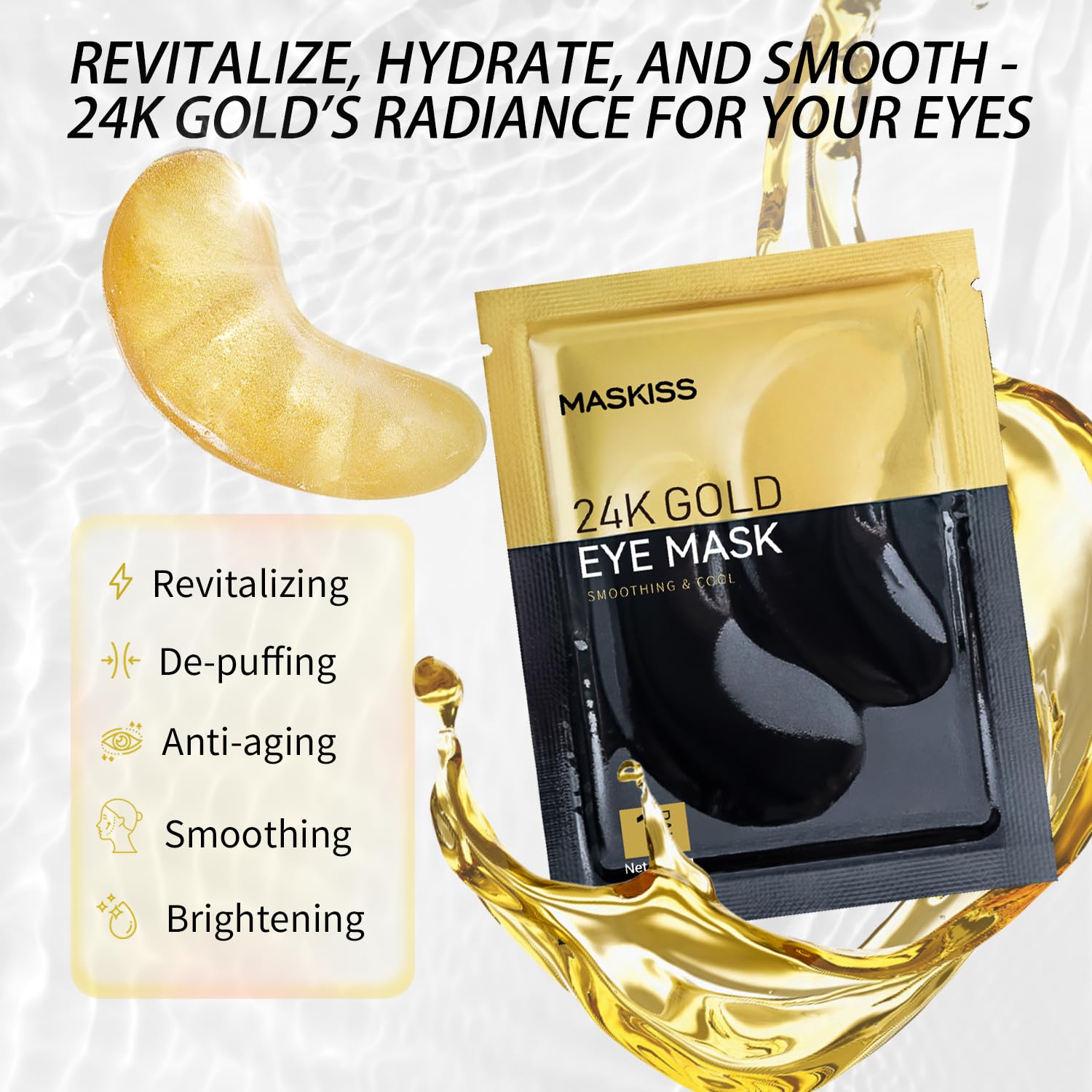 Maskiss patch removal reveals refreshed and hydrated under-eye skin.