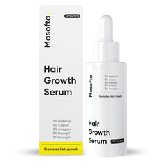 Masofta Hair Growth Serum bottle showing 50 ml size for daily scalp application promoting growth