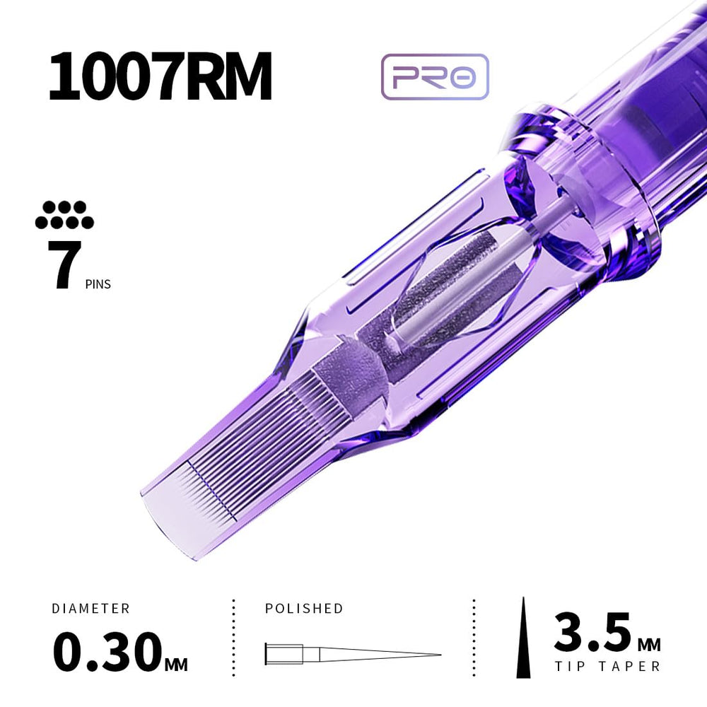 Mast Pro 1007RM, aguja curva magnum para delineado preciso.