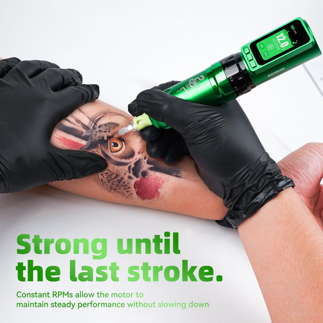 MAST TATTOO Stroke adjustment from 2.4mm to 4.2mm for versatility.