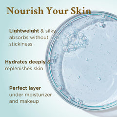 Matkas serum swatch on skin demonstrating absorption and radiant glow