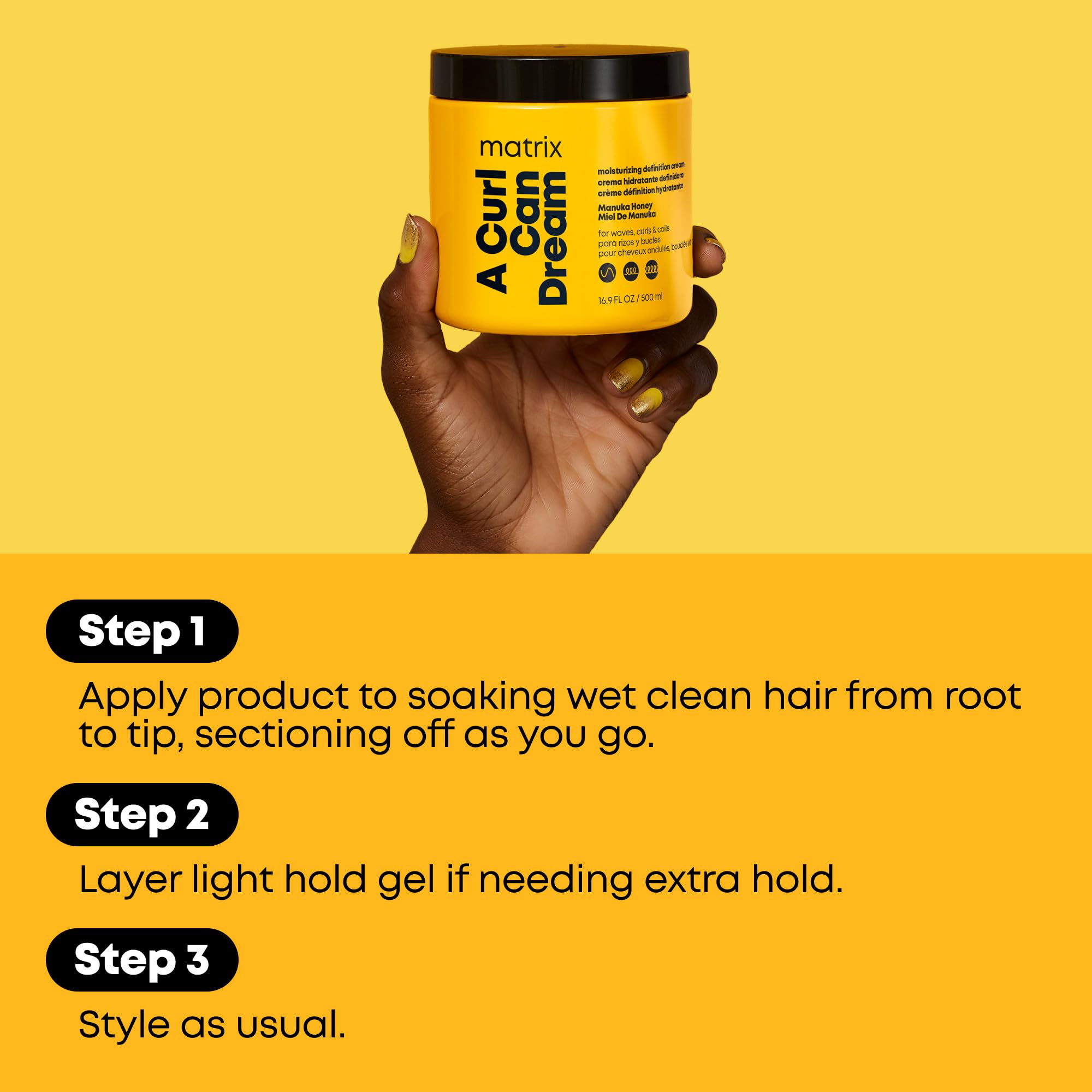 Matrix A Curl Can Dream smooths frizz for sleek waves.