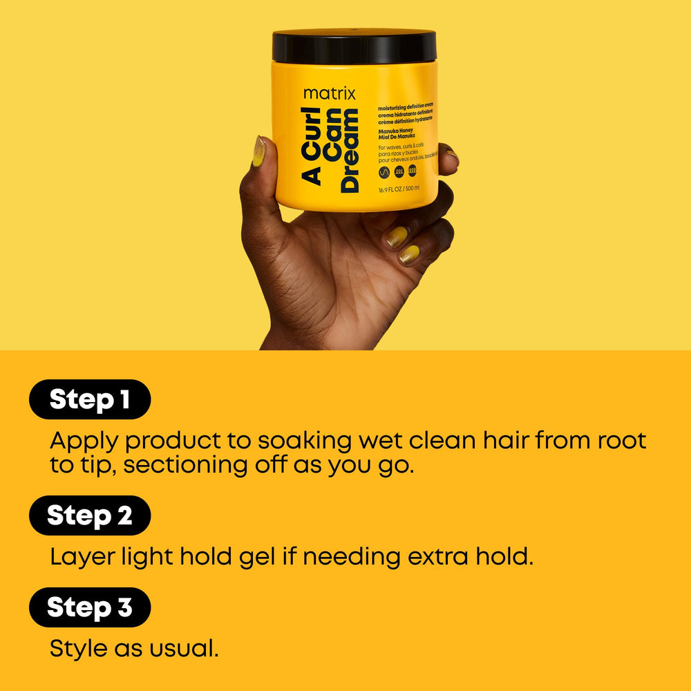 Matrix A Curl Can Dream smooths frizz for sleek waves.