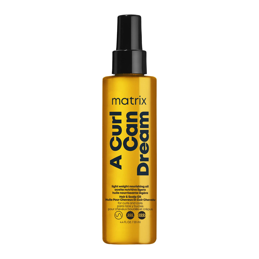 Matrix A Curl Can Dream oil bottle front highlights lightweight finish for curls