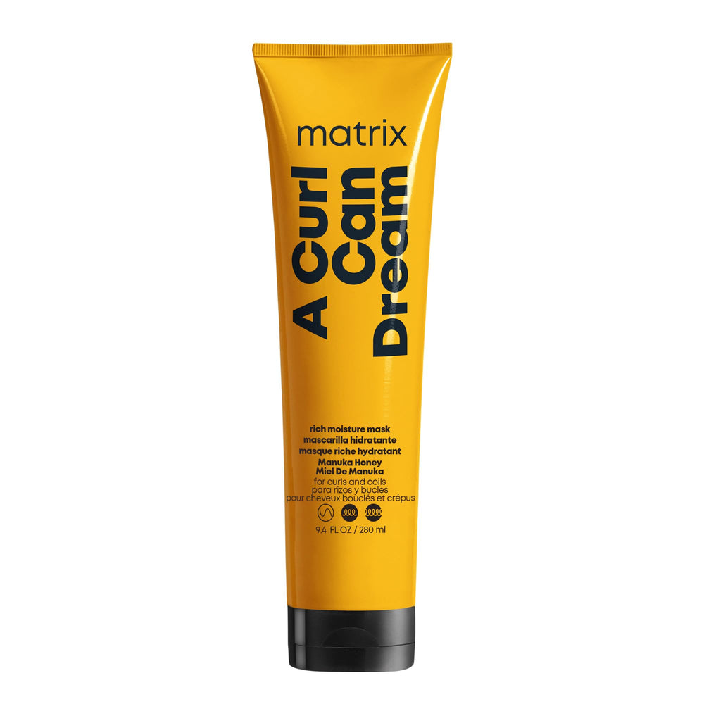 Matrix A Curl Can Dream Rich Mask bottle promotes deep hydration for curls