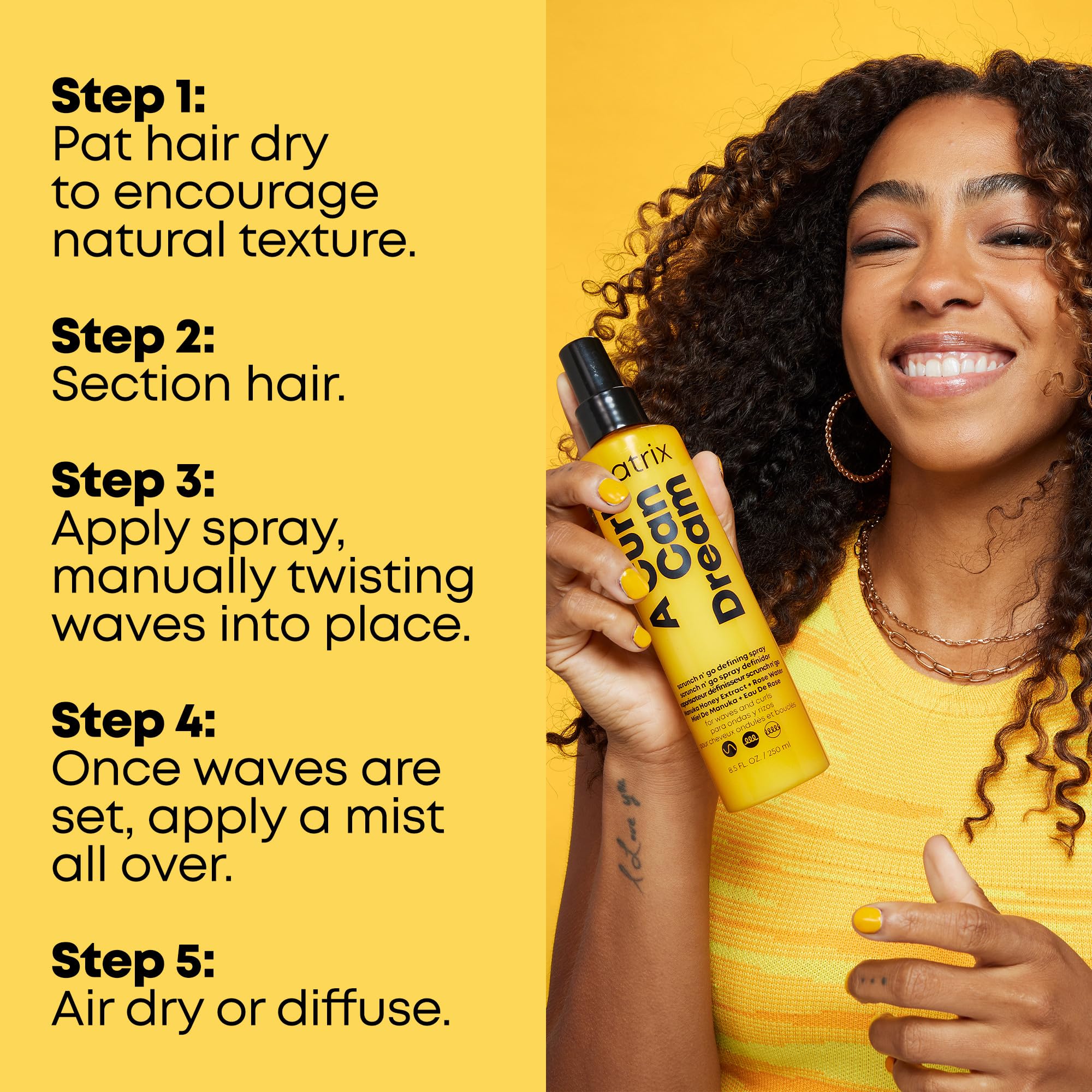 Matrix A Curl Can Dream Scrunch N' Go heat protection icon visual