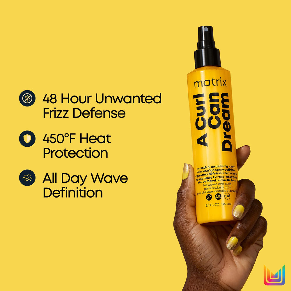 Matrix A Curl Can Dream Scrunch N' Go waves and defined curls close-up