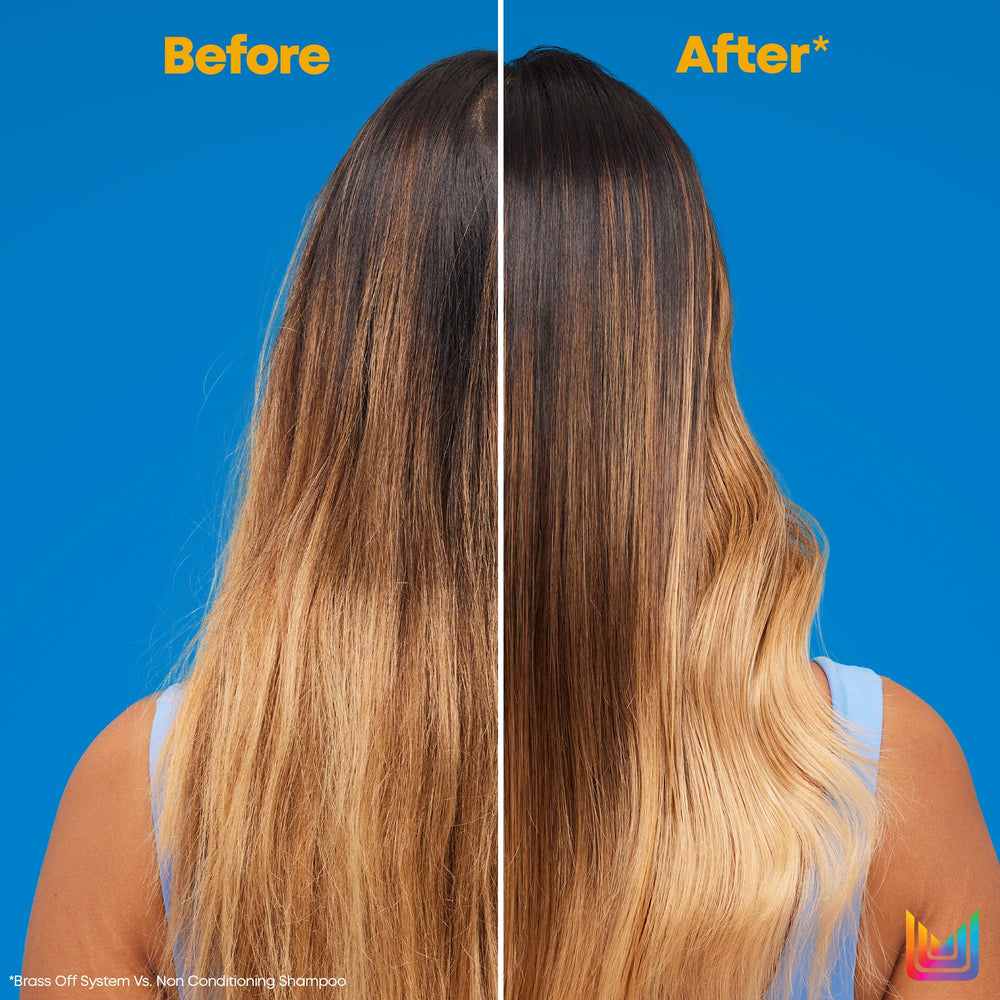 Matrix Brass Off Blue Conditioner ceramide ingredient supports moisture and shine.