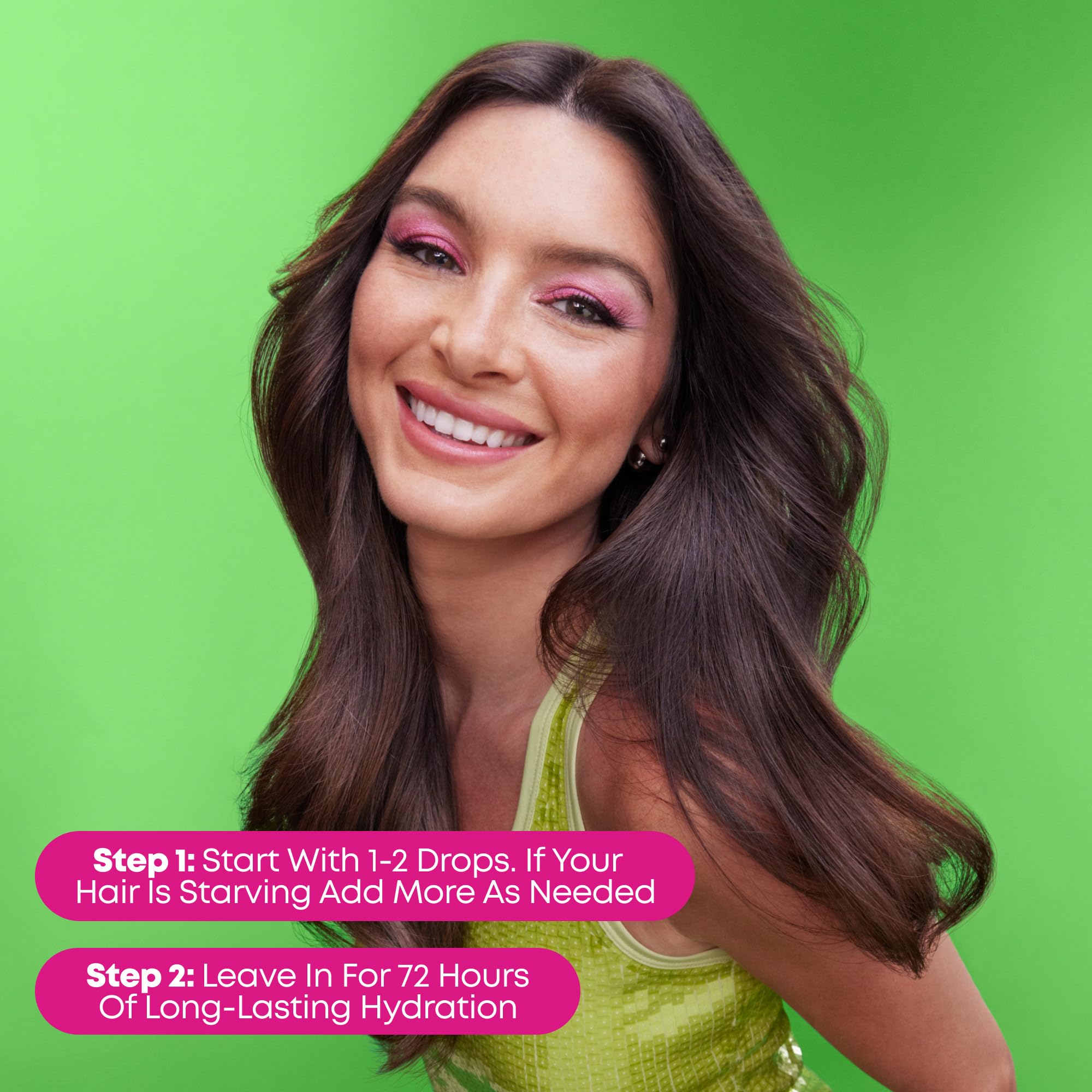 Finished hairstyle with MATRIX serum showing enhanced shine