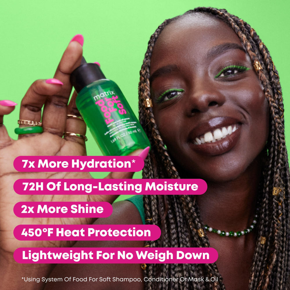 Wet hair with MATRIX serum for added shine and smoothness