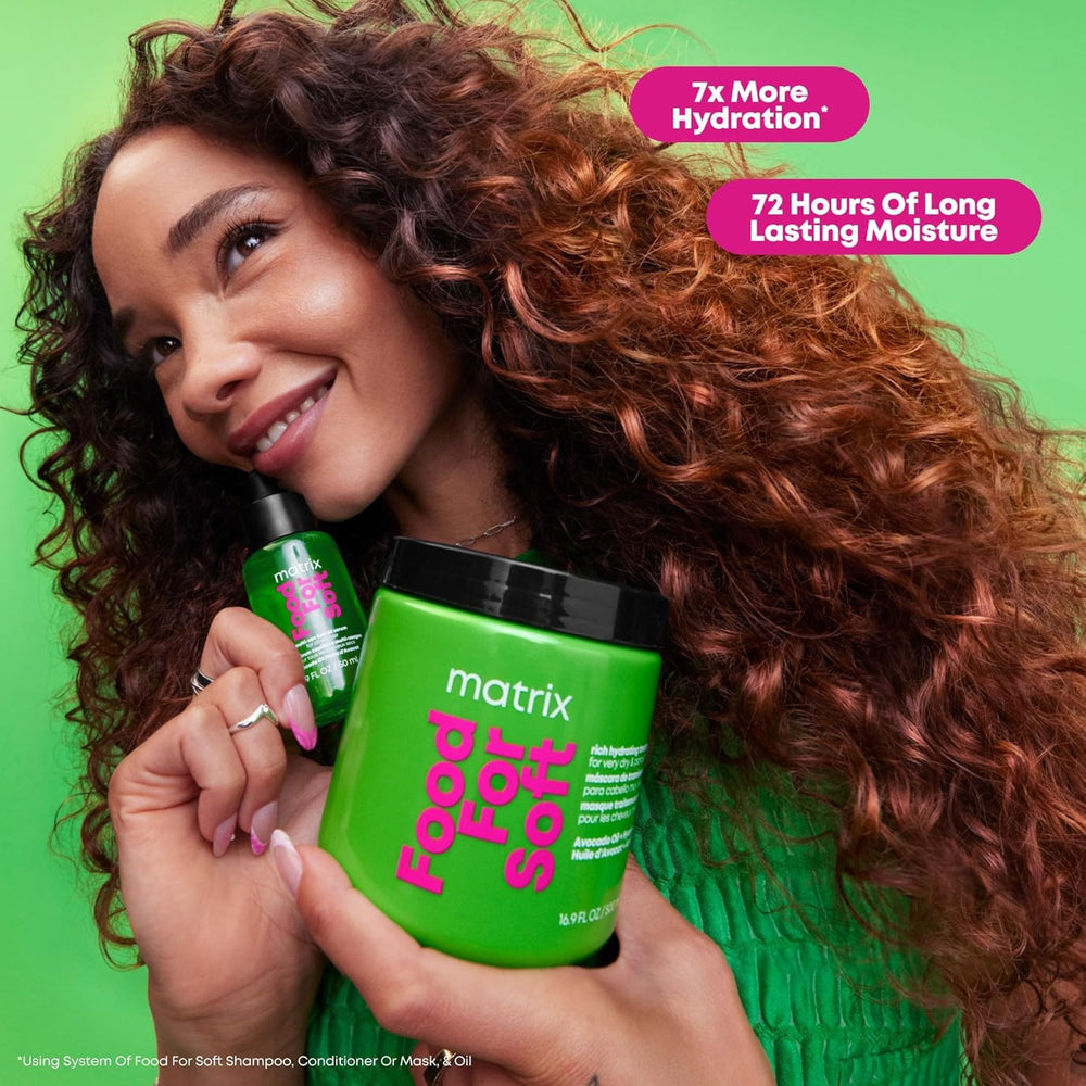Matrix Food For Soft Máscara Hidratante, textura crema rica para cabello seco y poroso.