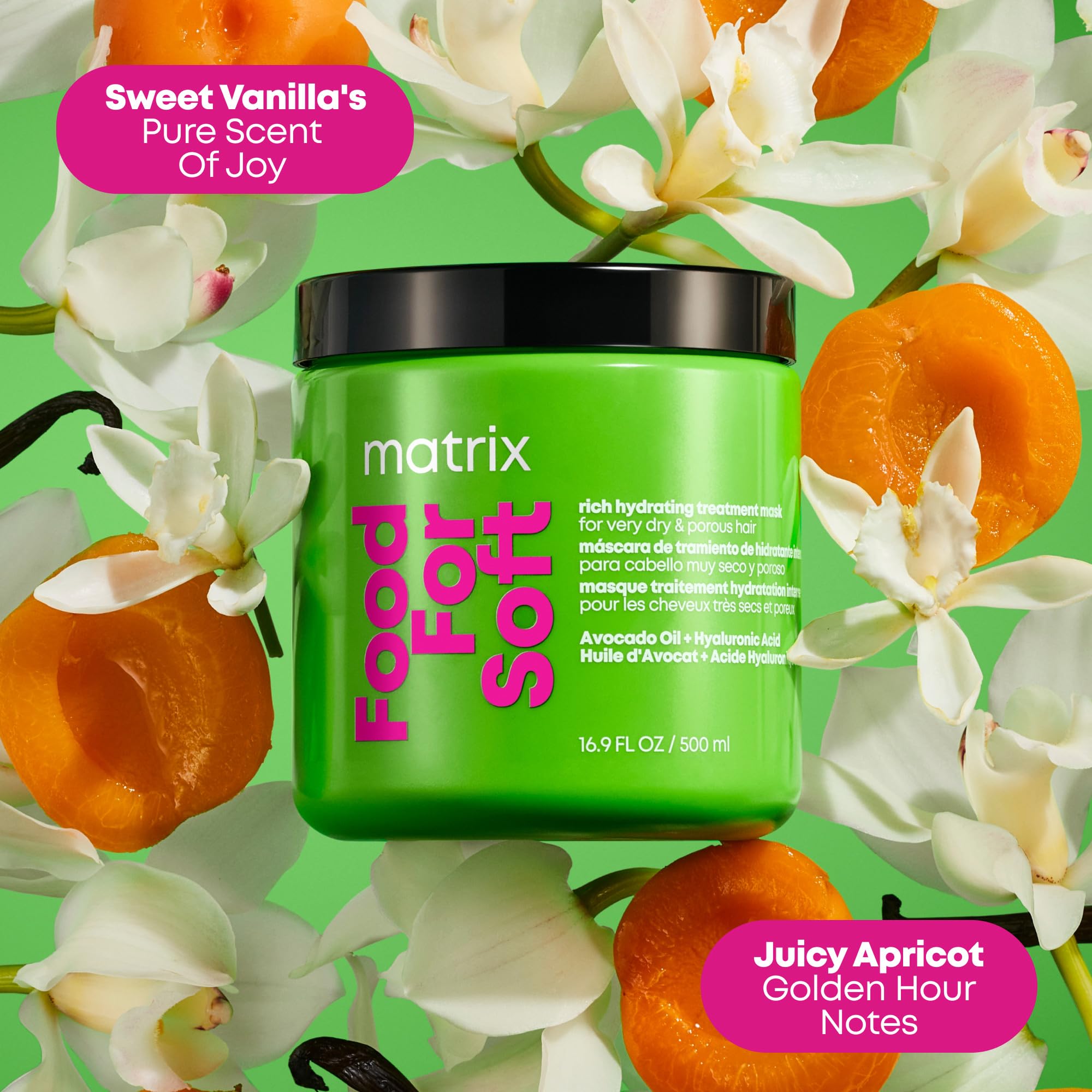 Matrix Food for Soft Rich Hydrating Mask packaging-display illustrates premium salon product.