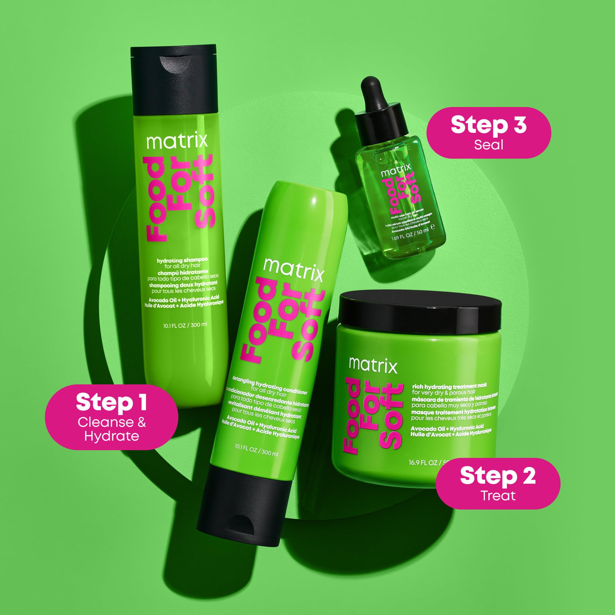 Graphic showing 72 hours of moisture retention with Matrix Shampoo