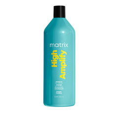 Matrix High Amplify Shampoo bottle demonstrates boosted volume for fine hair.