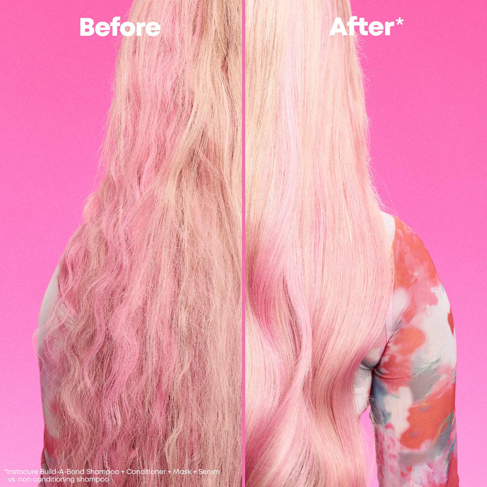 Shiny, smooth finish visible on conditioned hair with Mighty Care.
