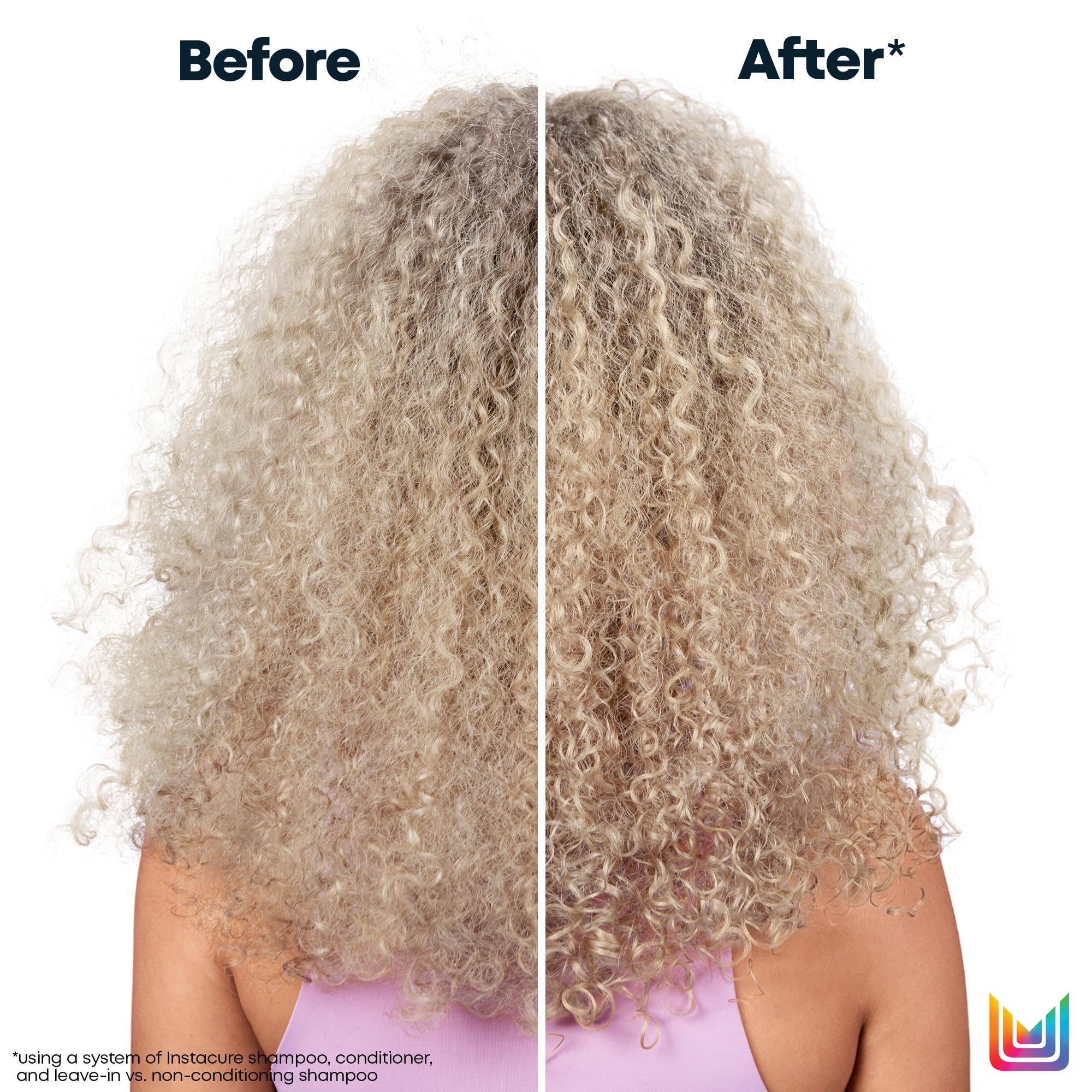 Matrix Instacure leave-in application on hand with smooth, ready-to-use texture.