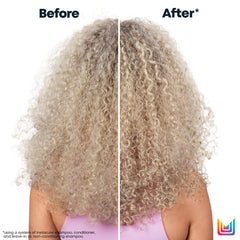 Matrix Instacure leave-in application on hand with smooth, ready-to-use texture.