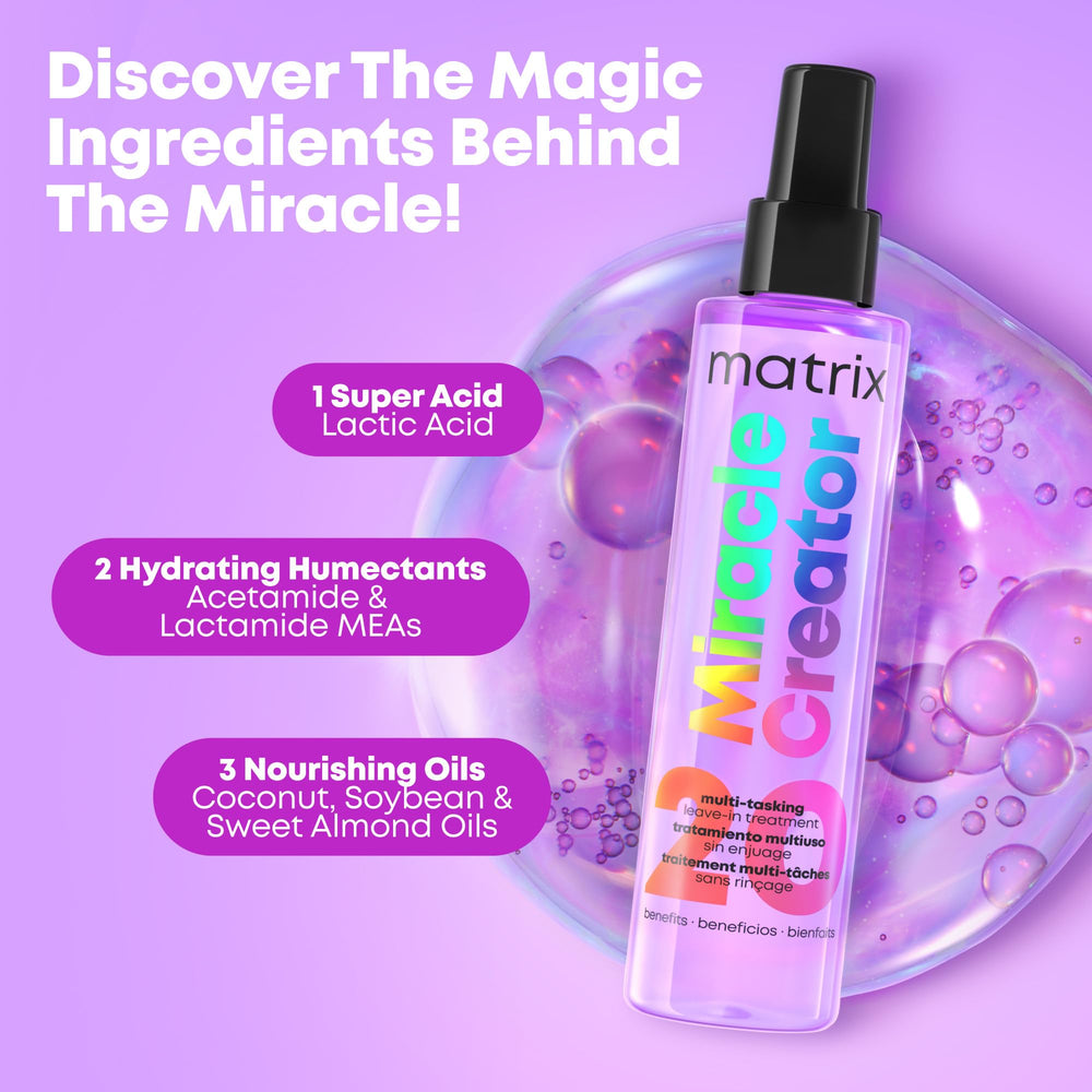 Matrix Miracle Creator Leave-In Color Safe preserves vibrancy and moisture