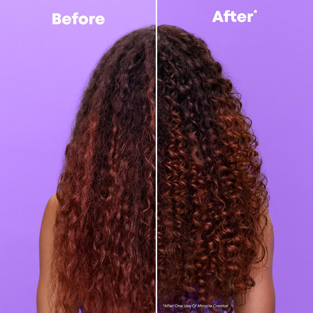 Matrix Miracle Creator Leave-In spray application demonstrates detangling and shine