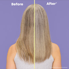 Matrix So Silver Purple Conditioner being dispensed for even application on hair.