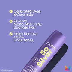 Matrix So Silver purple conditioner lathers into hair with rich toning.