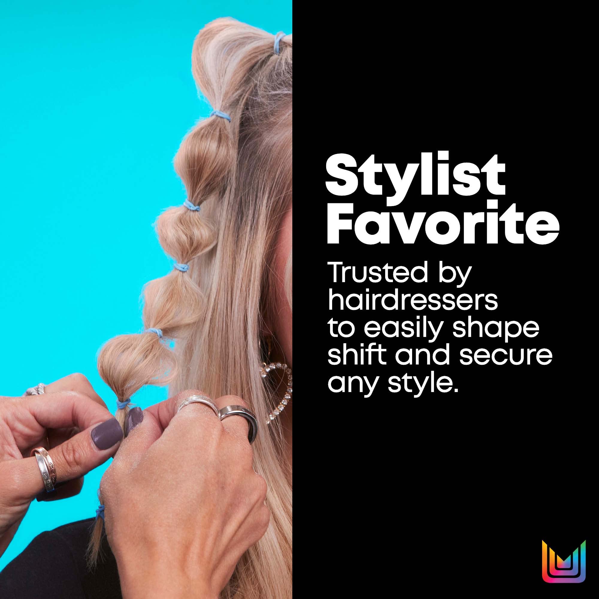 Matrix Styling Fixer Hairspray shine-finish adds subtle gloss and smoothness.